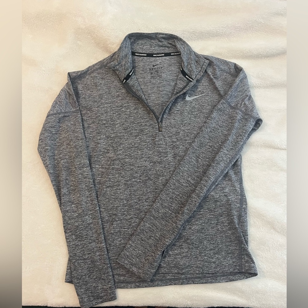 Women’s grey Nike running quarter zip